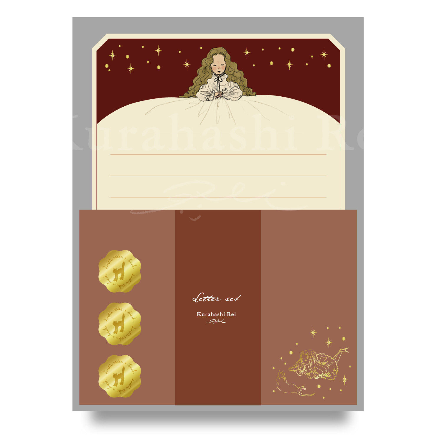 Gakken x Kurahashi Rei Letter Set - Bed