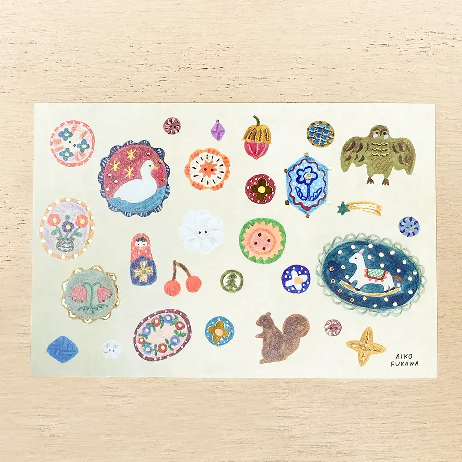 Cozyca Products x Aiko Fukawa Postcard - Brooch