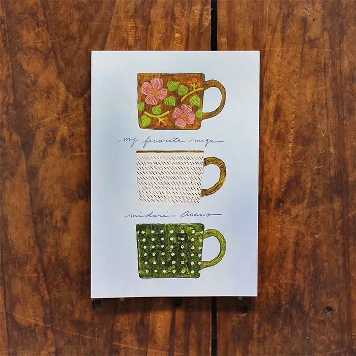 Cozyca Products x Midori Asano Postcard Pad - My Favourite Mugs
