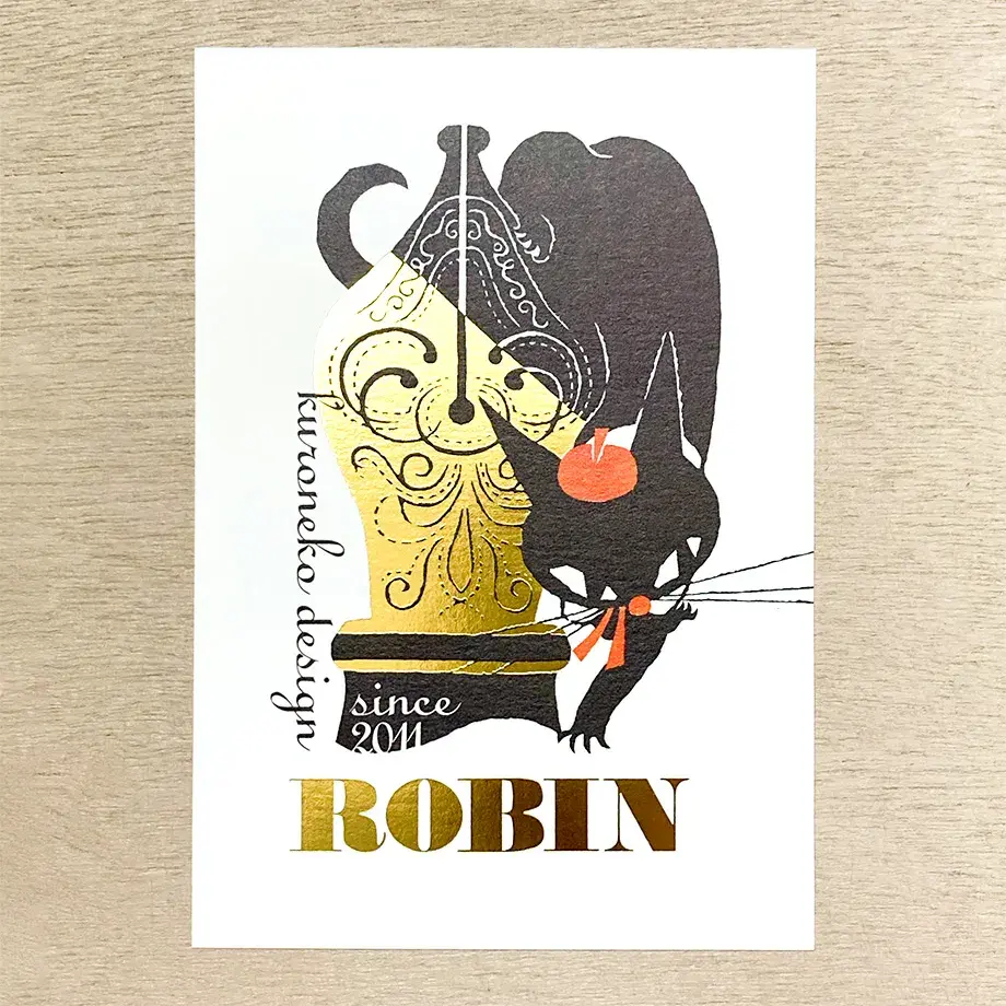 Cozyca Products x Kuroneko Design Postcard - Robin with Pen