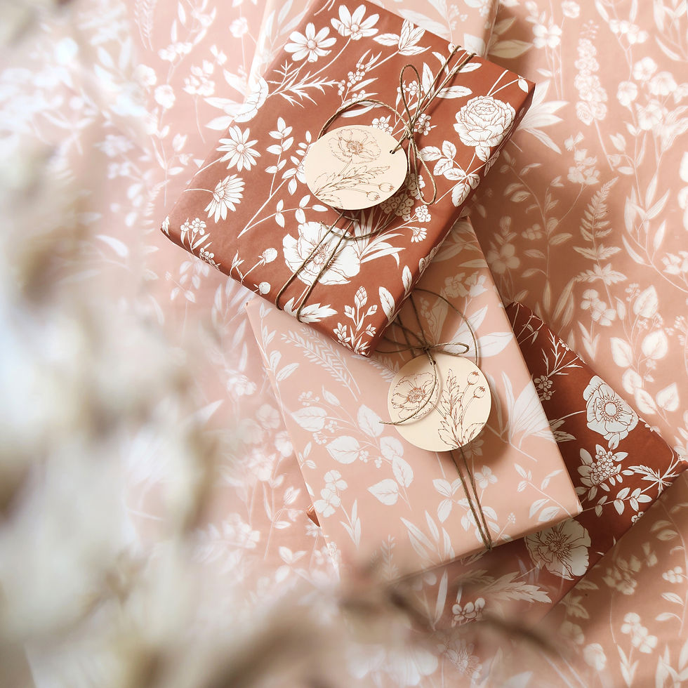 Thumbnail: Typoflora Tissue Paper - Wildflowers in Rust