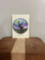 watercolor card showing elk silhouette in the moonlight