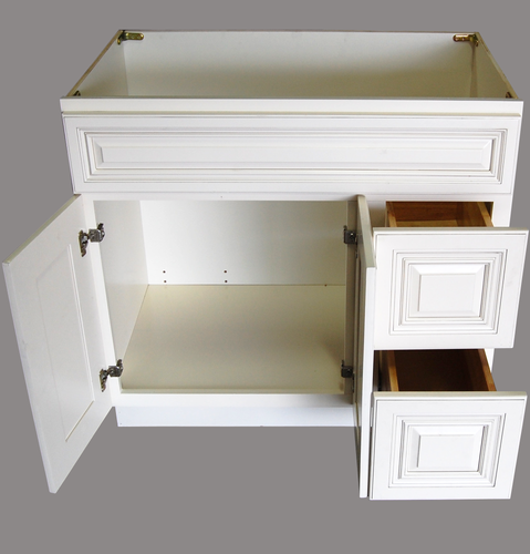 Antique White Single sink Bathroom Vanity Base Cabinet 36