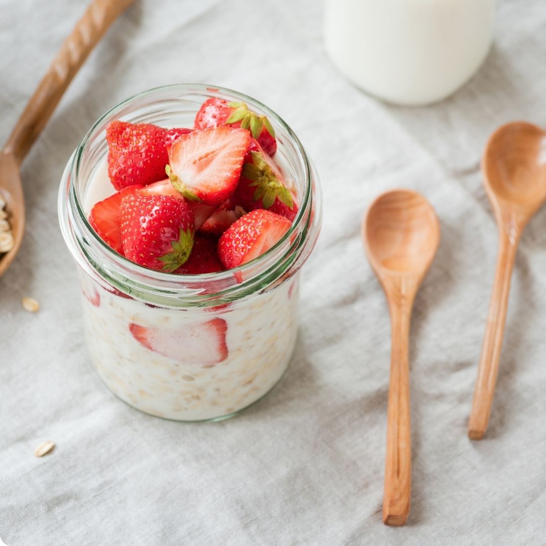 Strawberry Basil Overnight Oats