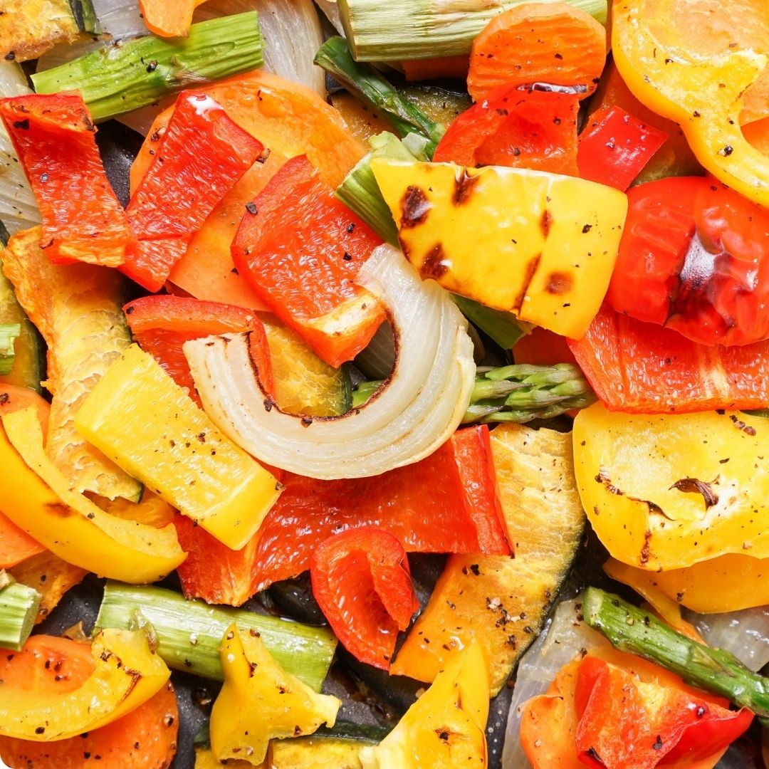 Roasted Veggie Tacos with Avocado Crema