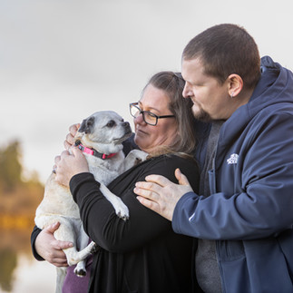 family with senior dog photo