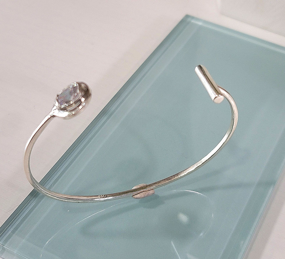Thumbnail: Circle barre with white topaz