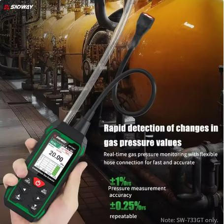Thumbnail: SNDWAY 2 in 1 Combustible Gas Detector & Air Pressure 0-10000 PPM SW-733GT
