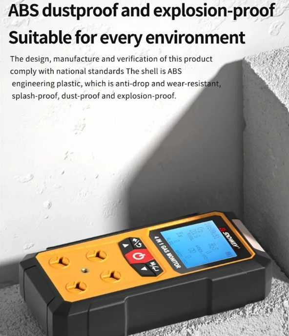 Thumbnail: SNDWAY Gas Detector 4 in 1 CO H2S O2 Combustible Gas Sensor SW 7500A