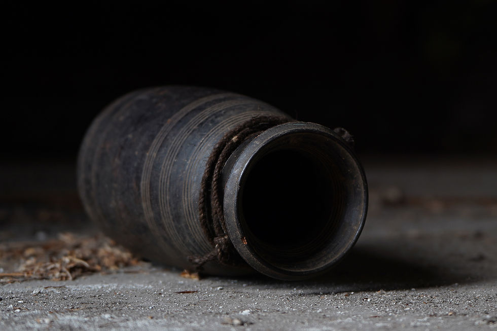 Miniaturbild: Primitive wooden old Himachal pot, vintage Gujar water pot