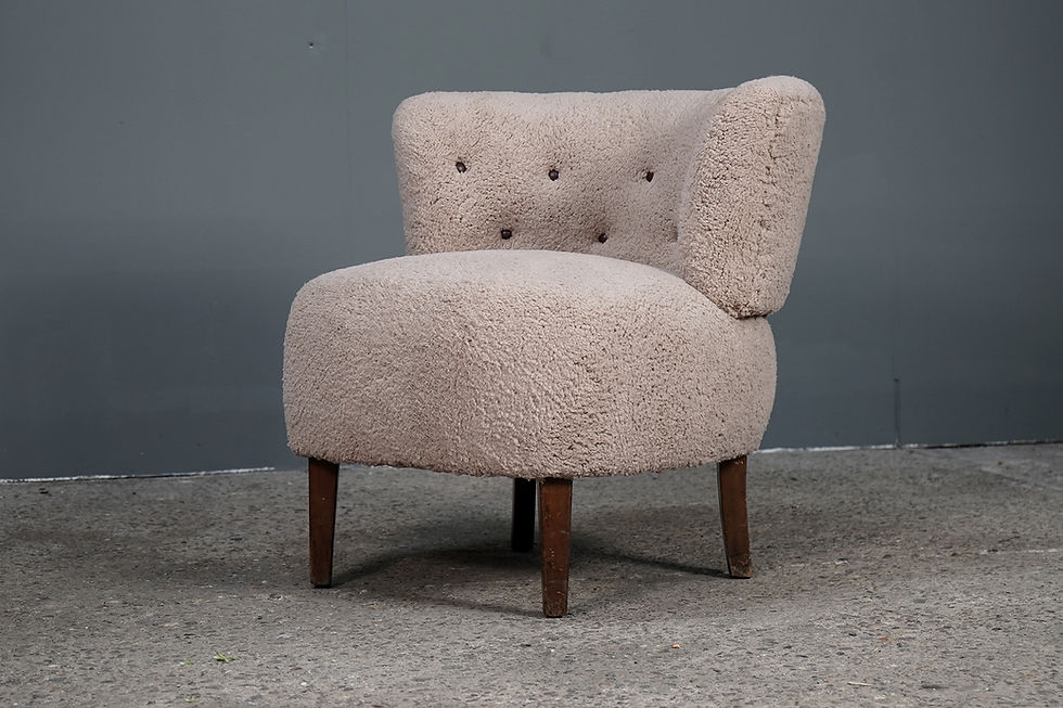 Miniaturbild: Vintage Mid Century Modern 1950s Swedish lounge chair