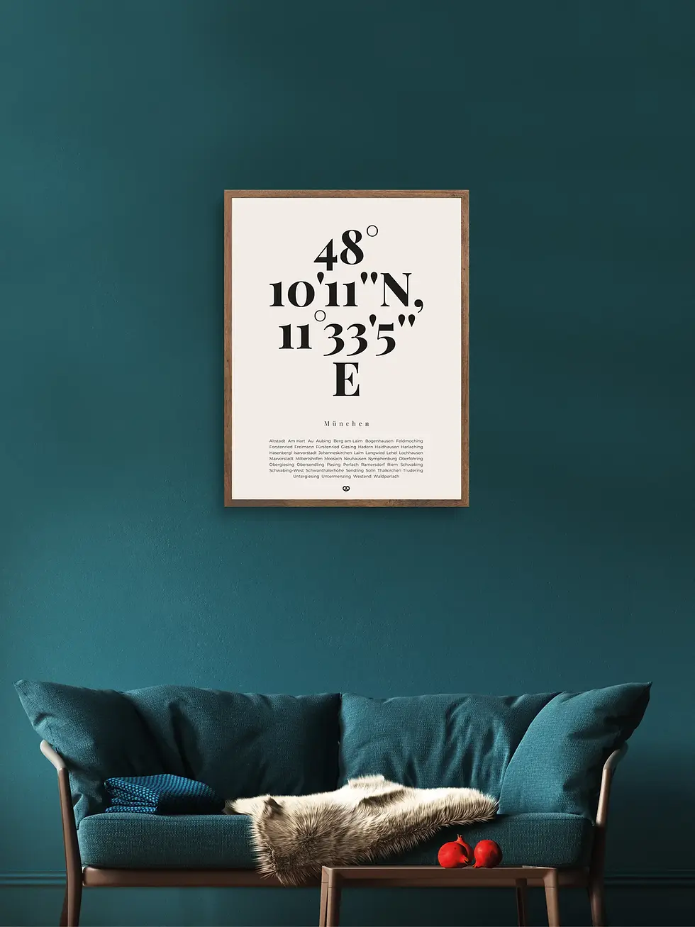 Günstige Poster zum Download - Digitale München Koordinaten Wandbilder preiswert und sofort verfügbar