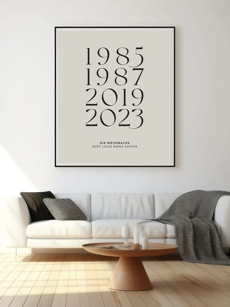Individuelle Jahreszahlen Poster mit eigenem Text und Design - Personalisierte Wandbilder online bestellen