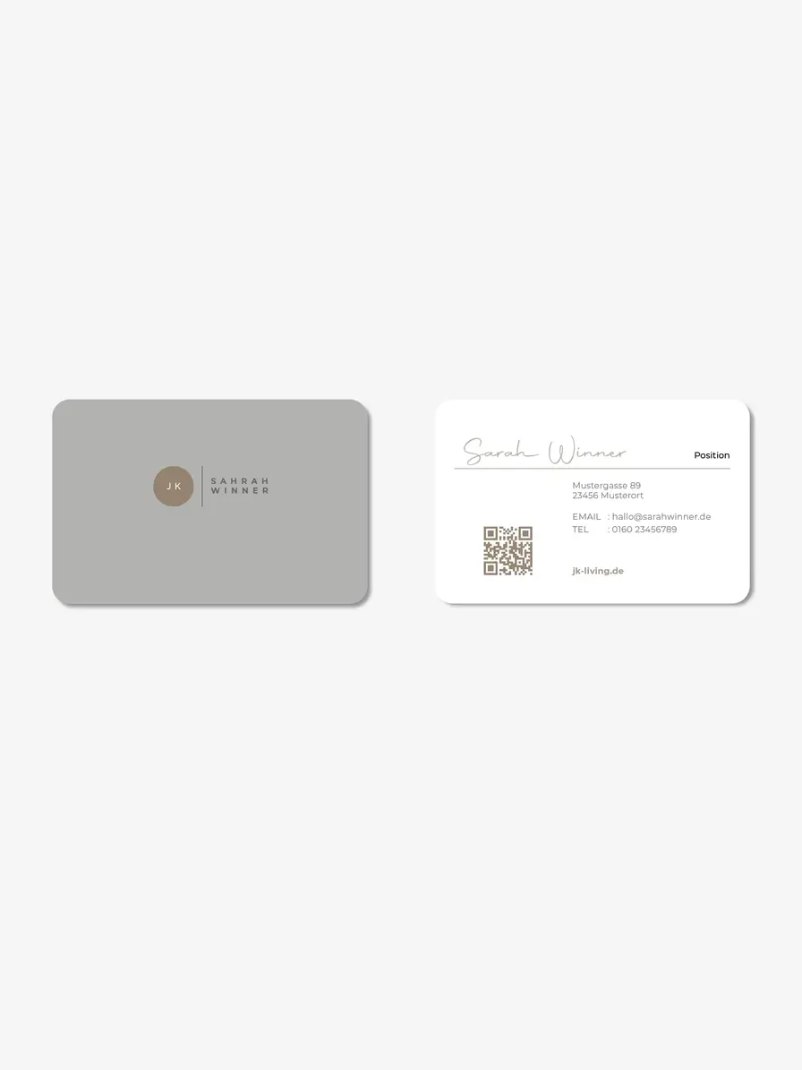 Visitenkartenvorlage mit runden Ecken – stilvolles Business Card Design mit softem Touch