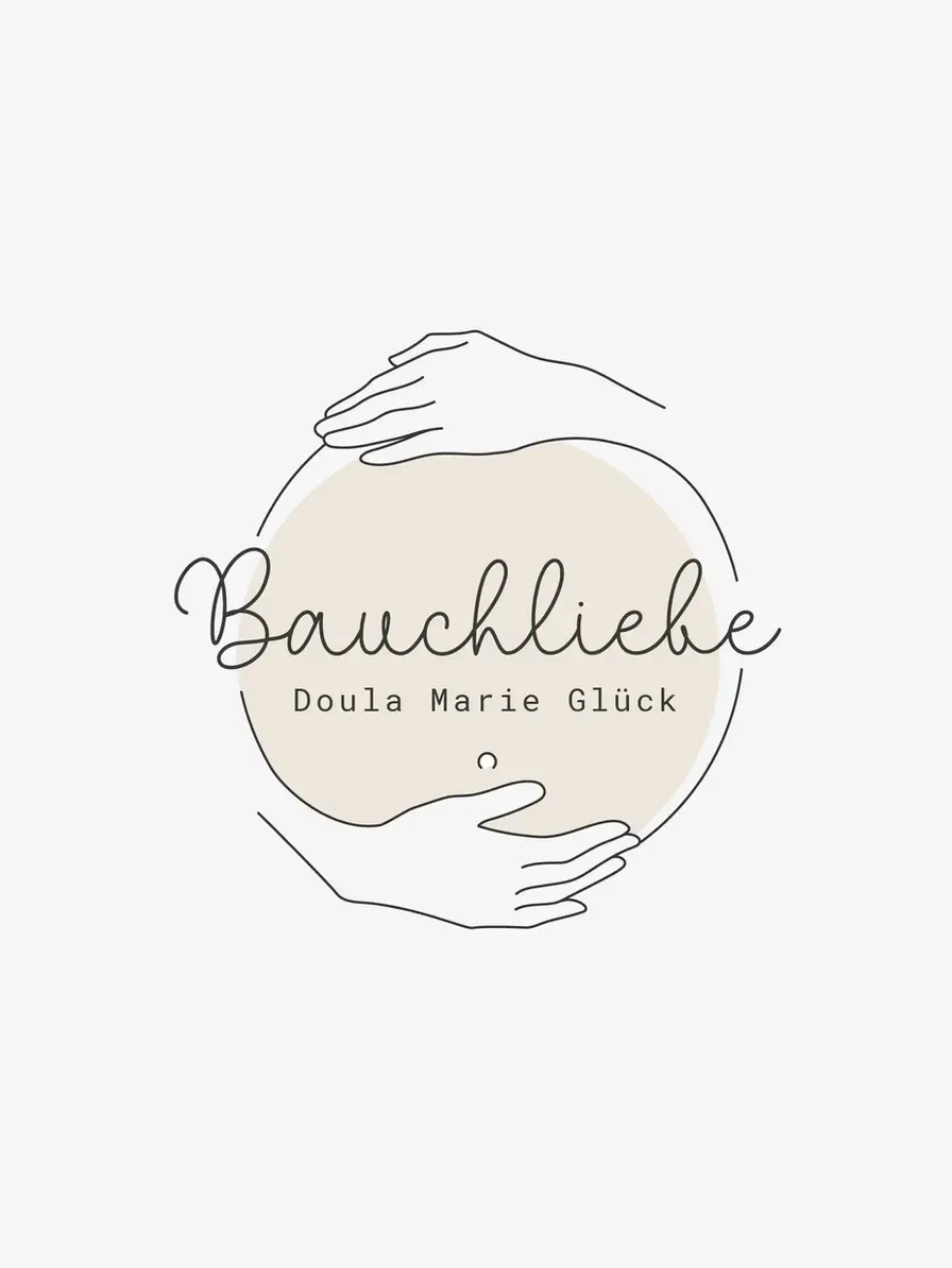 Bauch & Hände Logo Vorlage Boho Stil – kreatives fertiges Hebammen Logo kaufen und für Branding nutzen