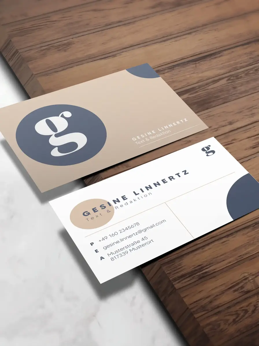Initial Visitenkartenvorlage – personalisierte Business Card mit individuellen Initialen