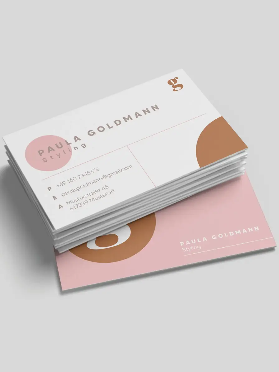 Visitenkartenvorlage mit Initial – stilvolle Business Card mit individuellem Monogramm