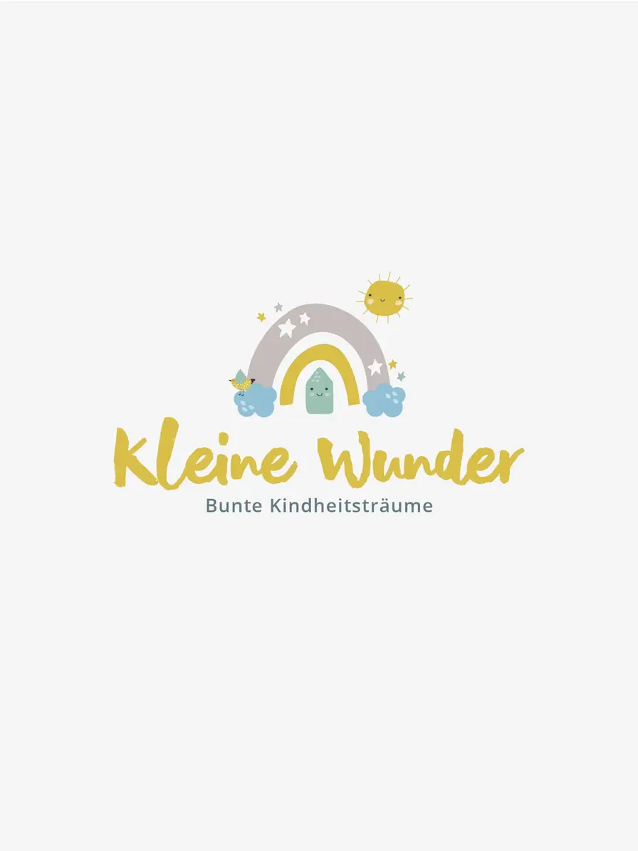 Regenbogen Logo Design für Kindergarten mit bunten Farben