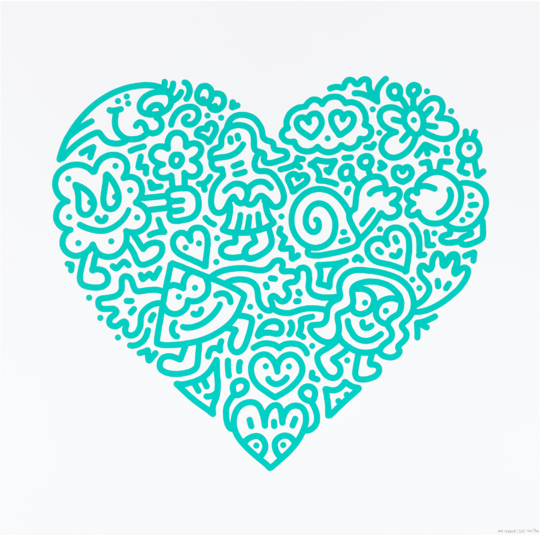 Mr Doodle Pop Heart - Bug Embrace (Turquoise)