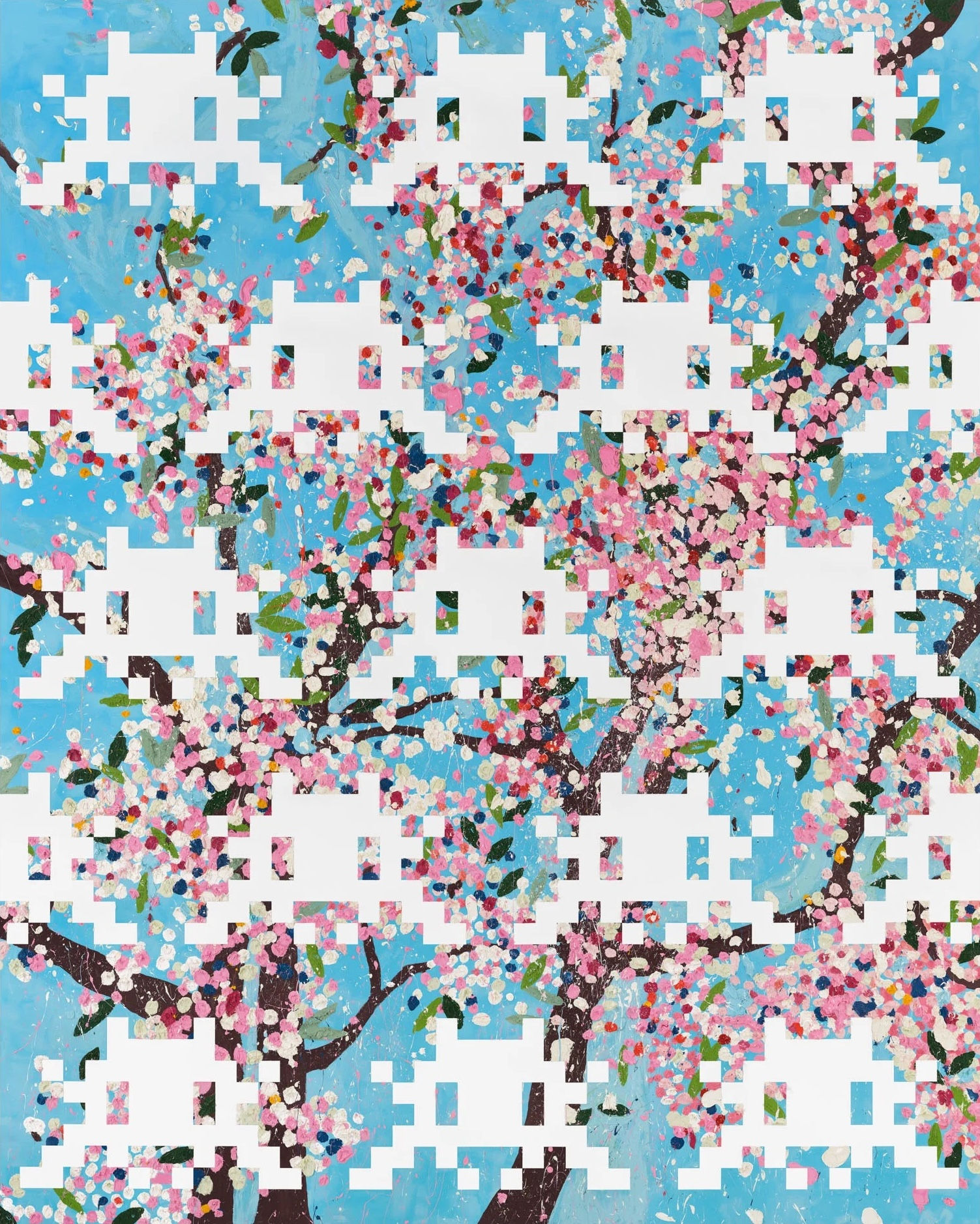 Damien Hirst x Invader Invaded Blossom