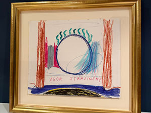 David Hockney | Study for the Stage, Drawing for Le Rossignol (Ivor Stravinsky)