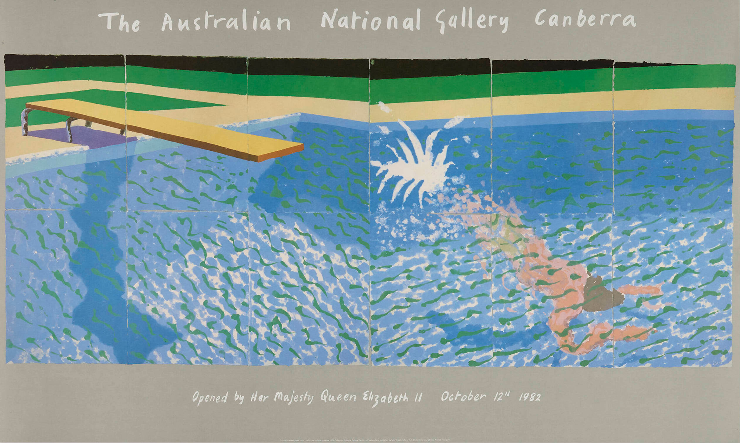 David Hockney 1982 The Diver Paper Pool Australian National Gallery Poster