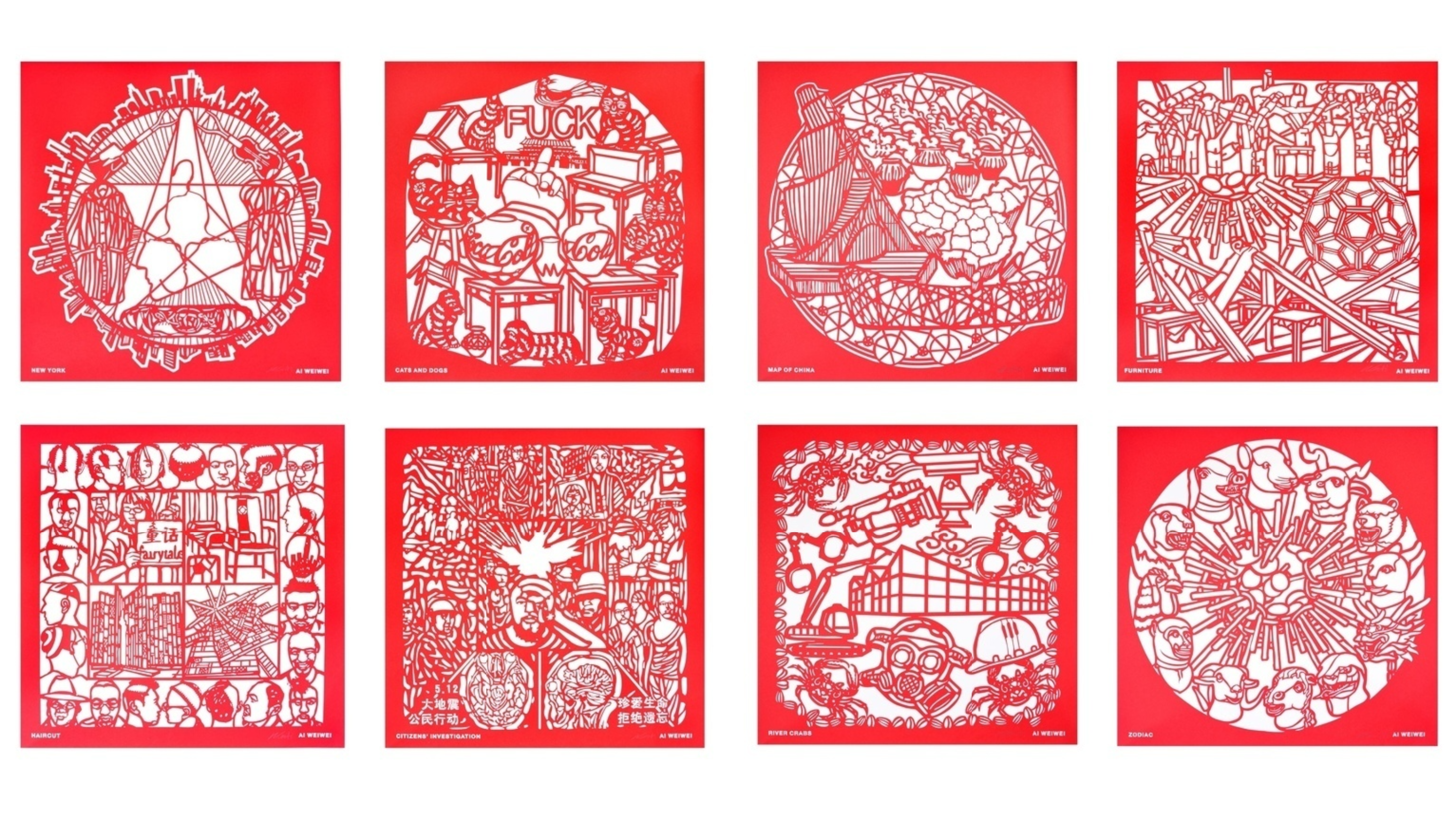 Ai Weiwei Papercut Portfolio (Set of 8)