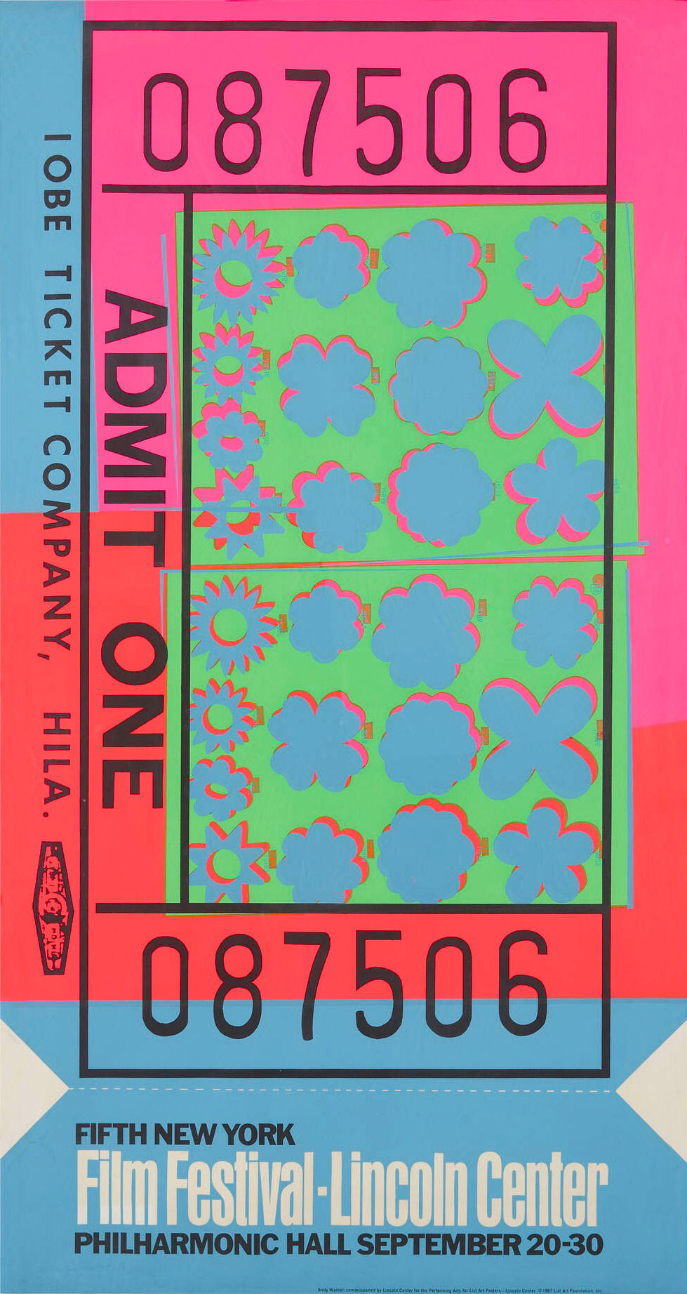 Andy Warhol Lincoln Center Ticket