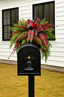 Christmas Decor on a Farmhouse Mailbox.png