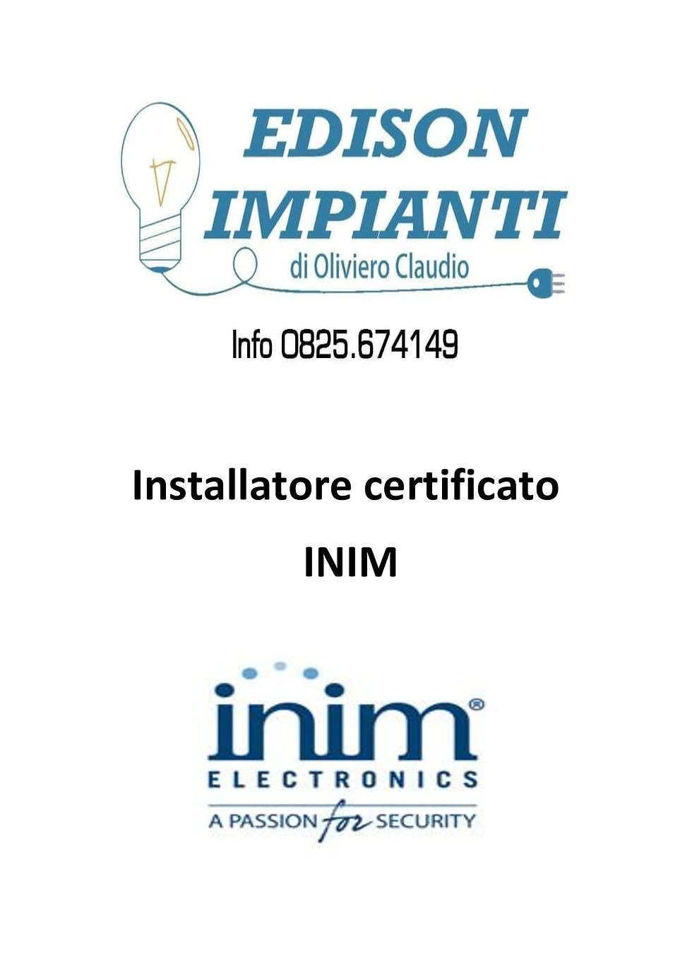 Edison Impianti: Installatore certificato  INIM