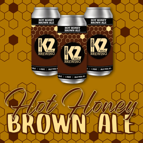 Hot Honey Brown Ale (16oz.) 4pack k2brewing