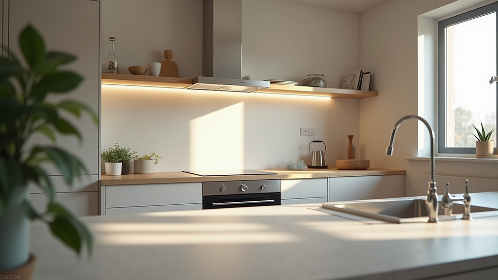 Eye-level view of a modern kitchen renovation in progress