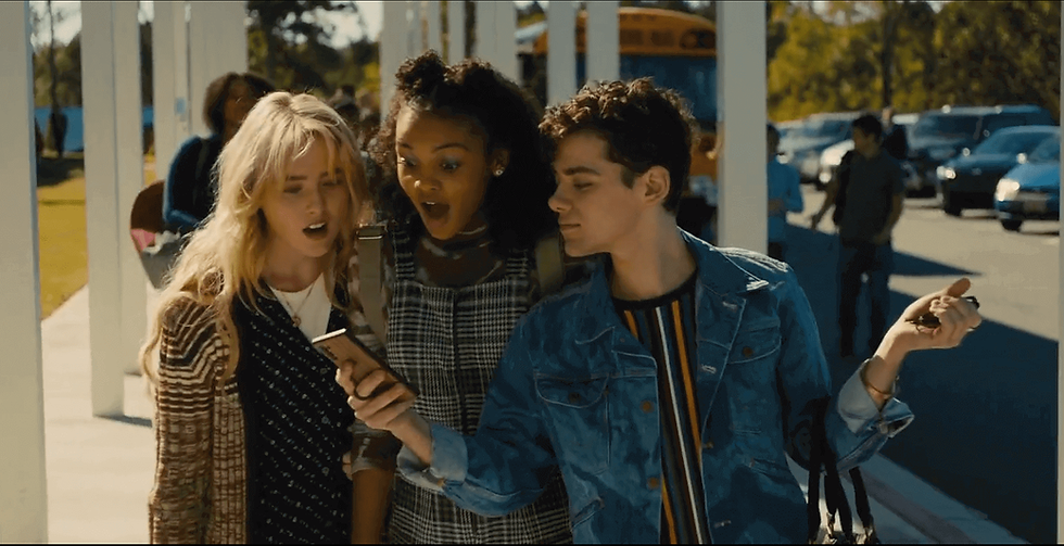 Millie (Kathryn Newton) and her two best friends - Celeste O'Connor as Nyla Chones and Misha Osherovich as Josh Detmer