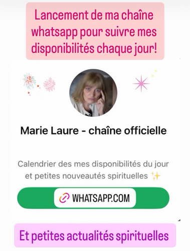 MARIE-LAURE MA CHAÎNE OFFICIELLE WHATSAPP!!!