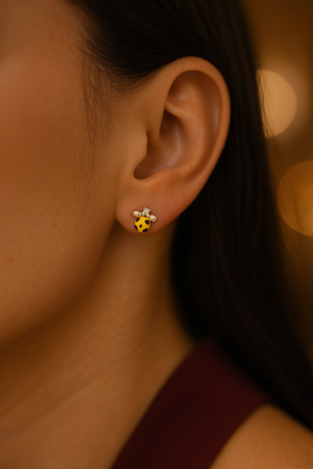 Arete “Mariquita Solar” en Plata 925