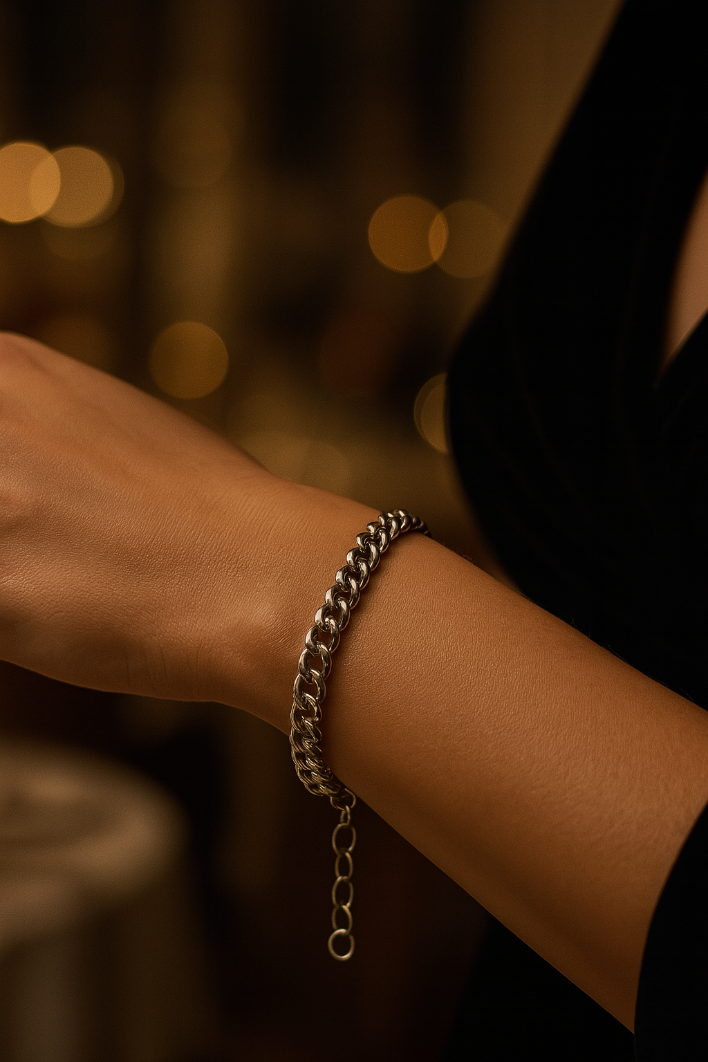 🔗 Pulsera en Electroplata con Eslabones Gruesos Tipo Grumet