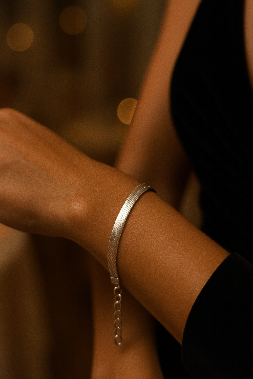 Pulsera electroplata eslabones finos