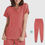 Thumbnail: Short Sleeve Straight Leg Elasticity Salon Uniforms