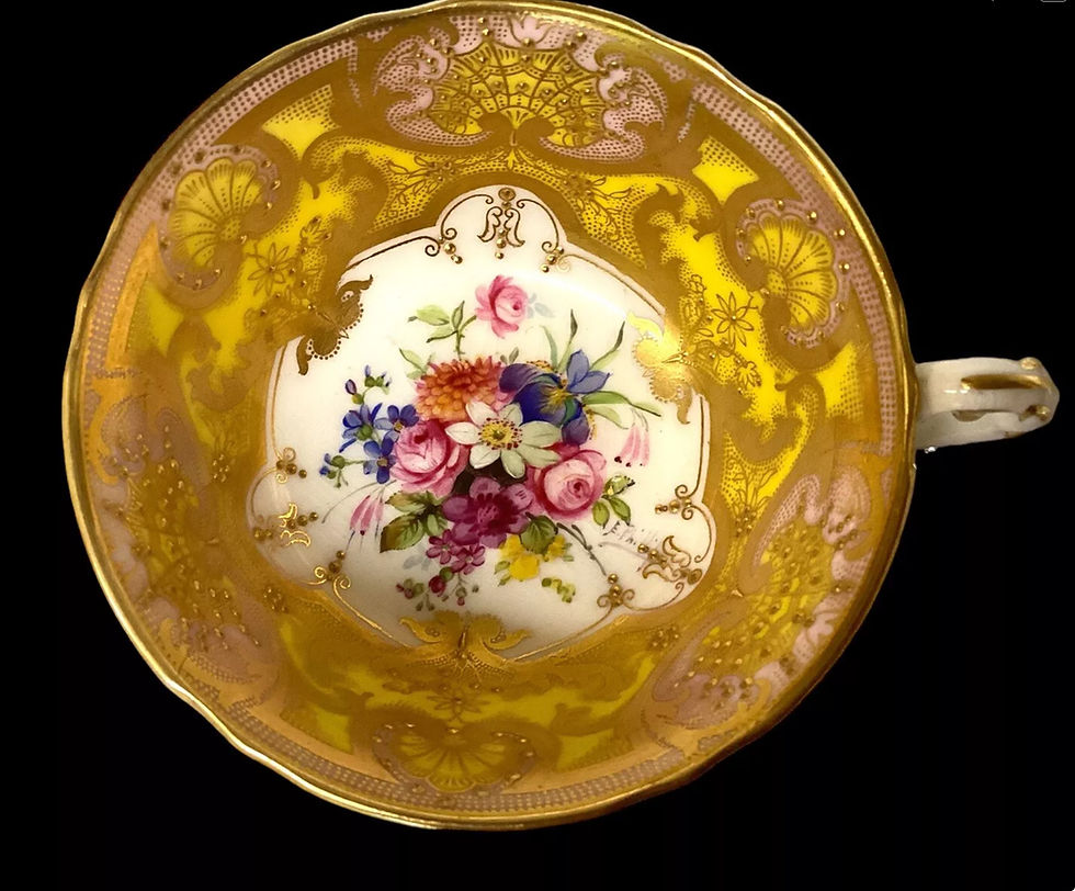 Thumbnail: Royal Worcester Pair Of Tea Trios by E Phillips