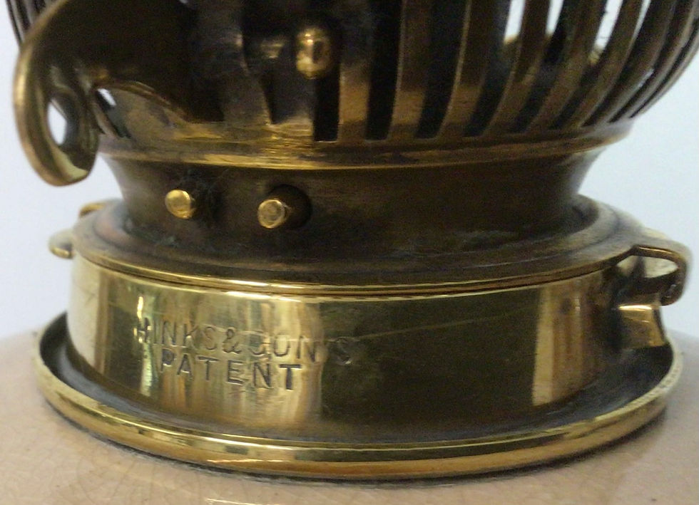 Thumbnail: Antique Oil Lamp Urn Shaped Hinks No.2  Burner Etched Beehive Antique Shade