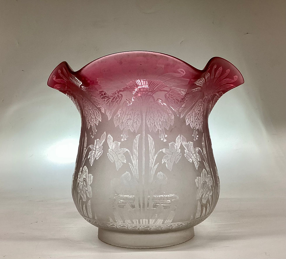 Thumbnail: Antique Zsolnay Pecs Oil Lamp