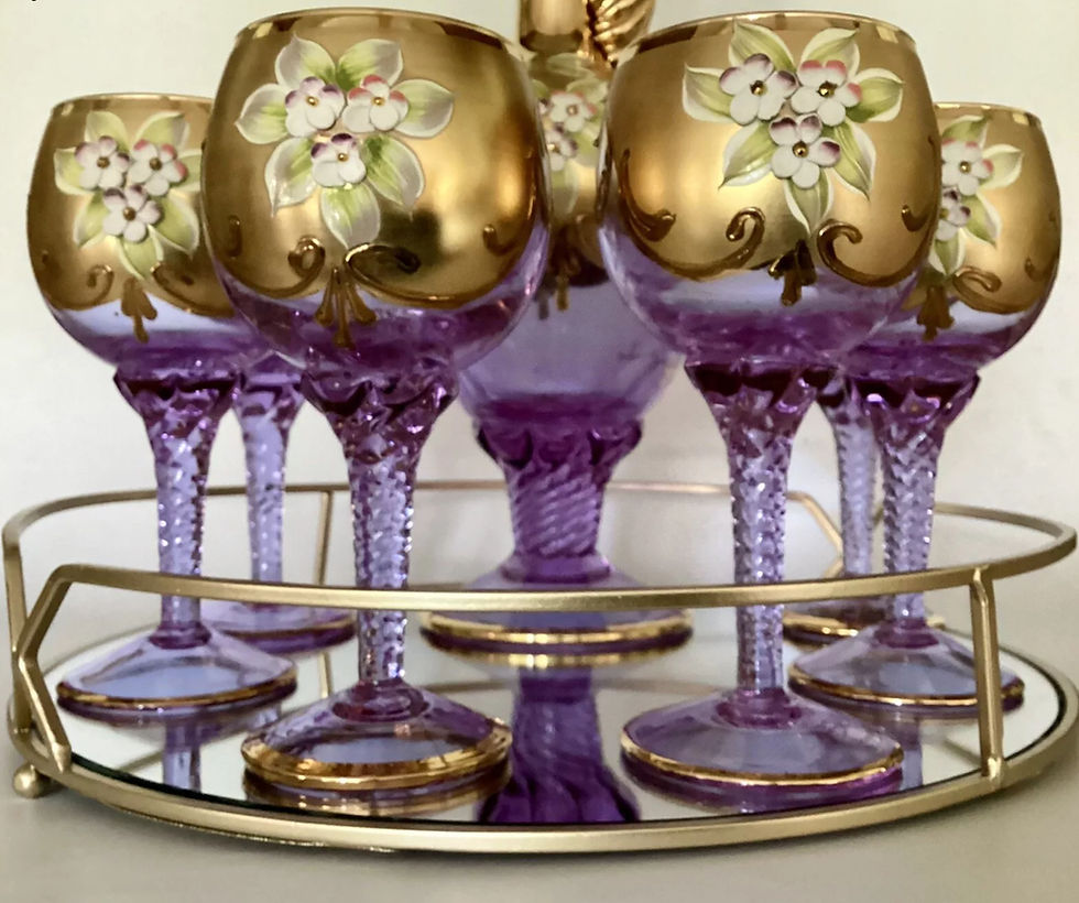 Thumbnail: Murano Decanter Set Signed Gino Mazzucato Neodymium