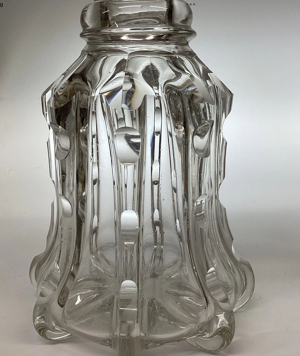 Thumbnail: A Pair of Large Antique Bell Pillar Decanters