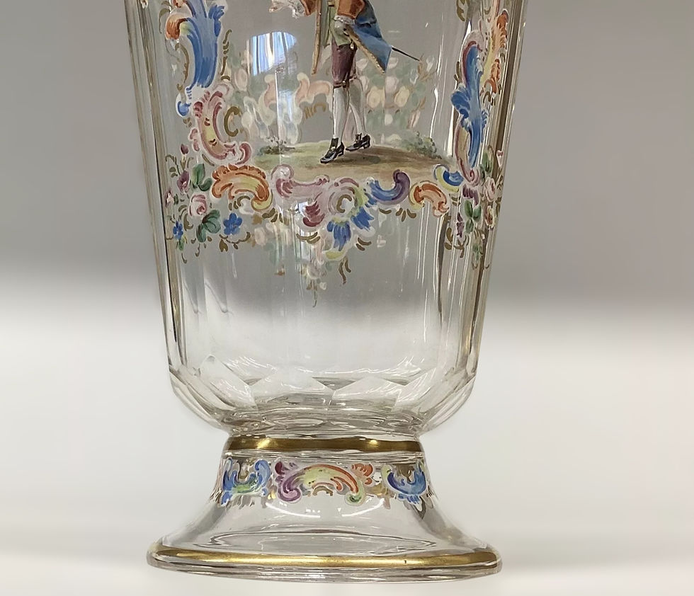Thumbnail: Antique Lobmeyr Enamelled Water Glass Rococo Serie