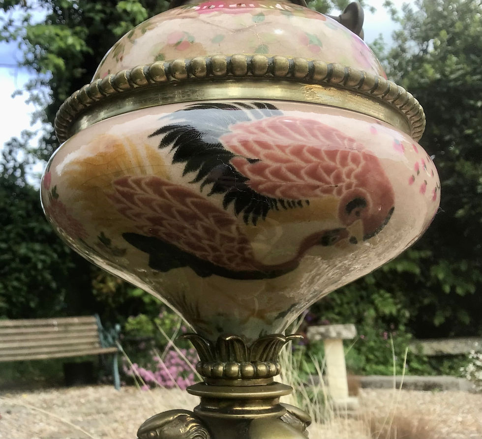 Thumbnail: Zsolnay Antique Oil Lamp Persian Style