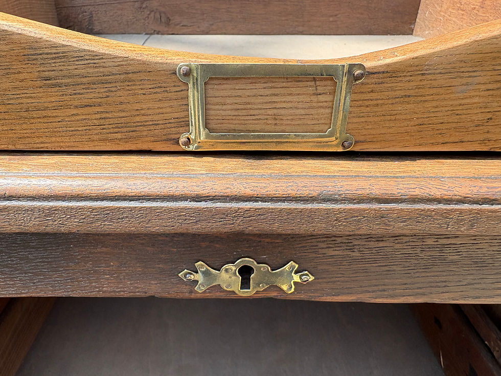 Thumbnail: cPair of Vintage Oak Tambour Filing Cabinets Oak