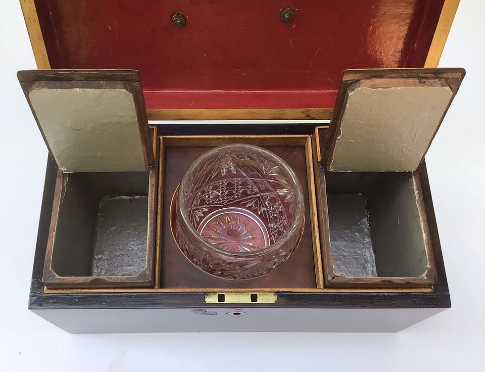 Thumbnail: Antique Flame Mahogany Tea Caddy