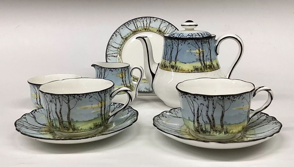 Thumbnail: Art Deco Tea for Two Teaset by Royal Doulton