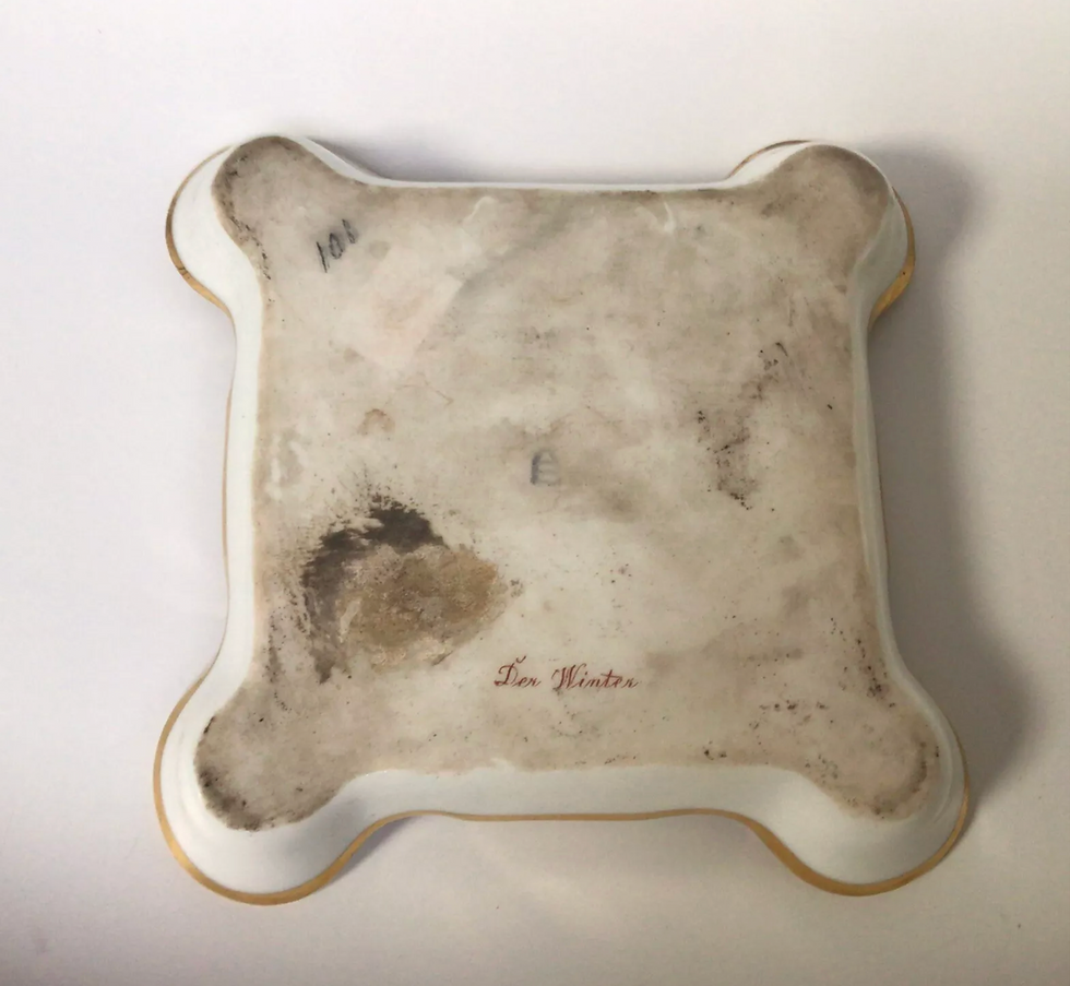 Thumbnail: Royal Vienna Hand Painted Plate/tray Antique “Der Winter”