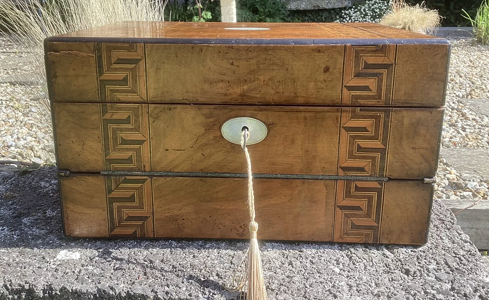 Thumbnail: Antique Writing Slope with Parquetry Inlay